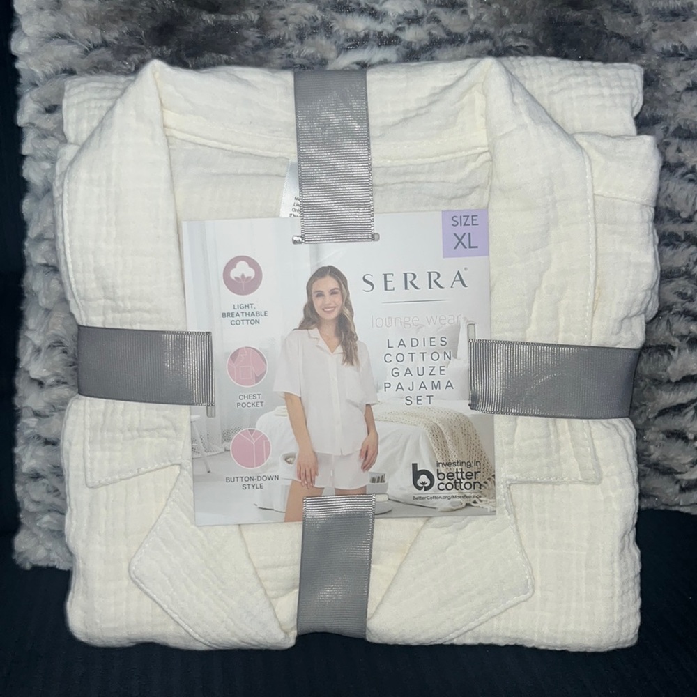 LADIES COTTON GAUZE PAJAMA SET